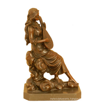 Music Deco Brass Statue Classic Player Carving Bronze Sculpture Tpy-990